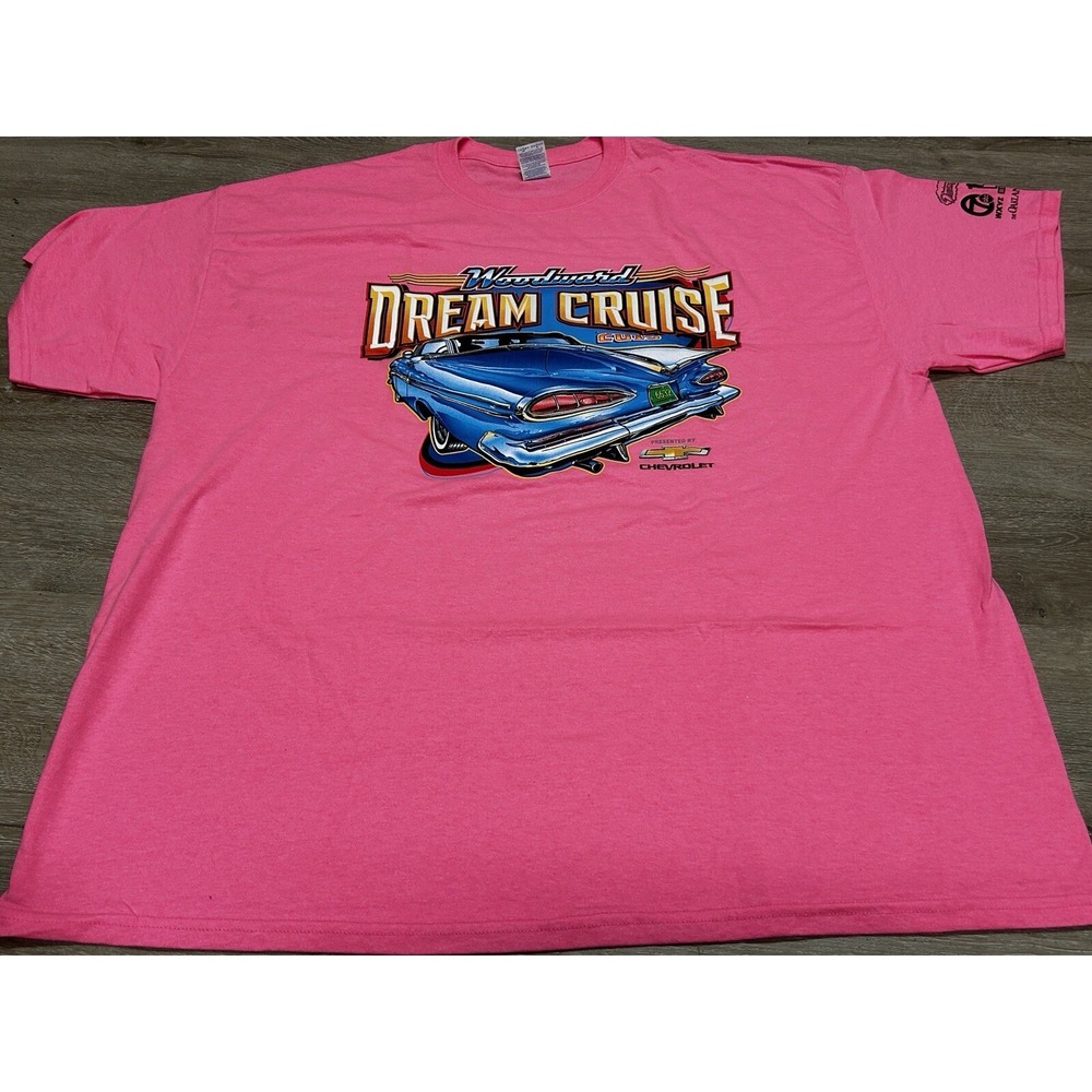 Woodward Dream Cruise T-Shirt - Car Show - Men's 2XL - Pink Graphic‎ Classic Car